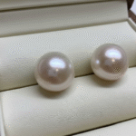 big size pearl statement stud earrings for women & girl white gold pearl stud earring