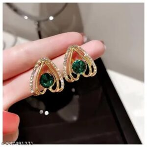 emerald and dimond ear studs