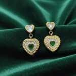 cute heart drop earring