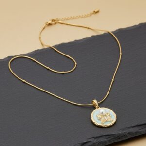 voylla valentine's day collection celestial pearl butterfly necklace