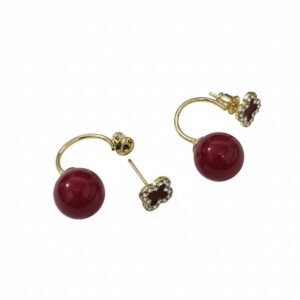 chic reversible red pearl ear jackets