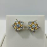 elegant pearl & cubic zirconia drop earrings