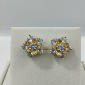 elegant pearl & cubic zirconia drop earrings